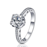 1 CT 6.5mm Round Cut Moissanite Promise Ring.