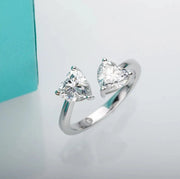 2 Carat D Color Heart Cut Moissanite Engagement Ring.