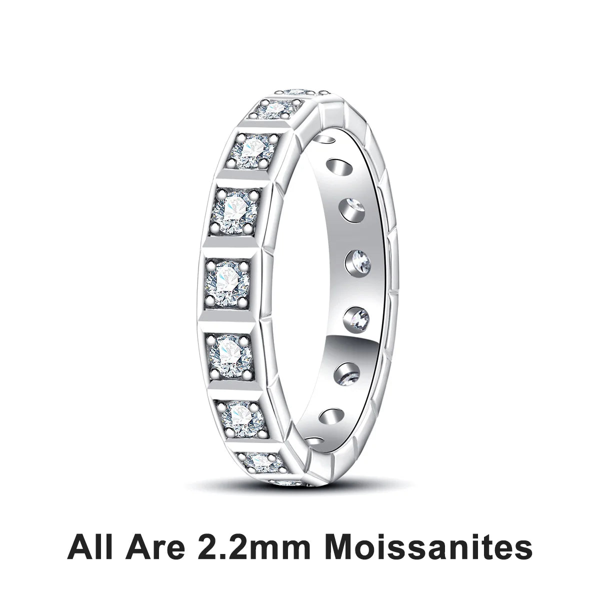 2.2 MM Princess Cut Eternity Moissanite Band