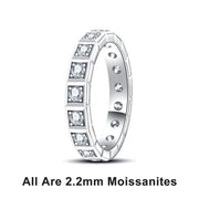 GK Moissanites 2.2mm D Color Moissanite Princess Eternity Band Ring
