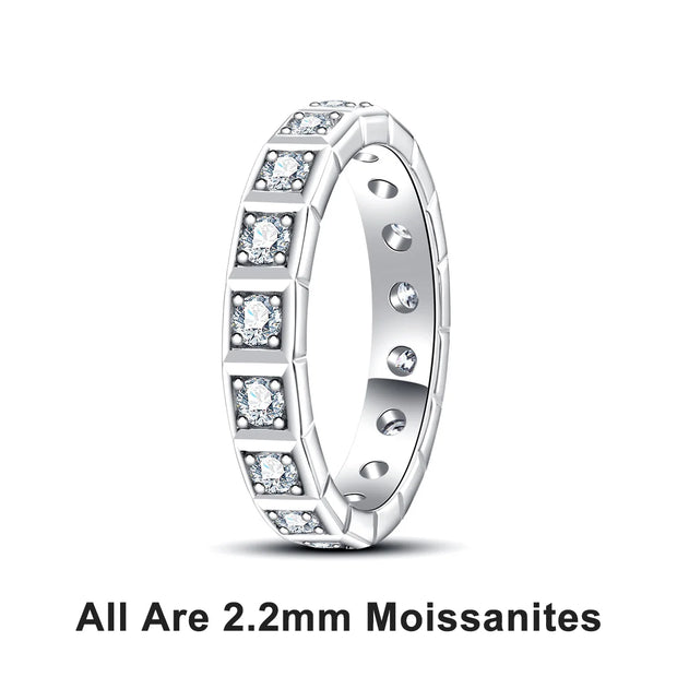 GK Moissanites 2.2mm D Color Moissanite Princess Eternity Band Ring