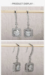 1 Carat Cushion Cut Moissanite Drop Earrings.
