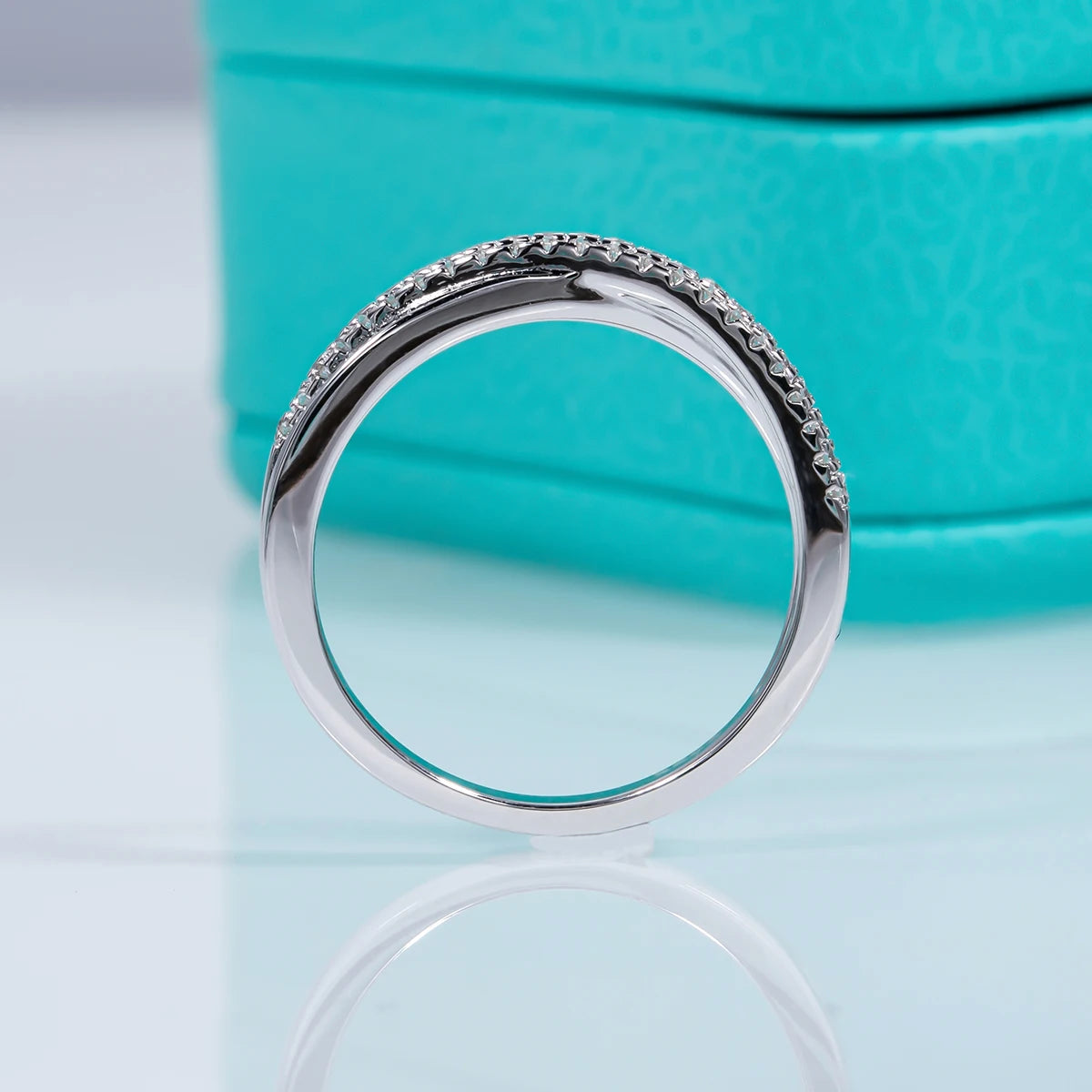 VVS 1 D Color Cross Moissanite Wedding Band