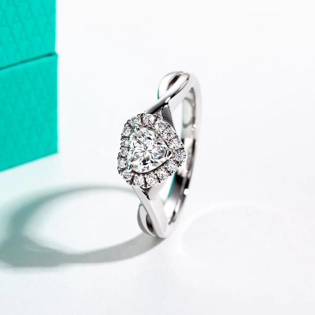 0.5 CT Heart Cut Infinity Moissanite Engagement Ring