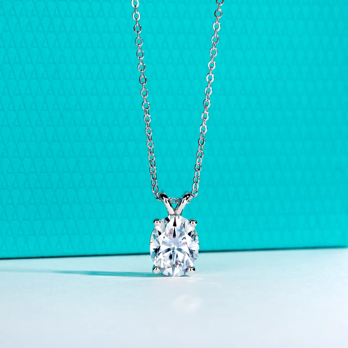 VVS1 D Color Oval Cut Moissanite Pendant Necklace