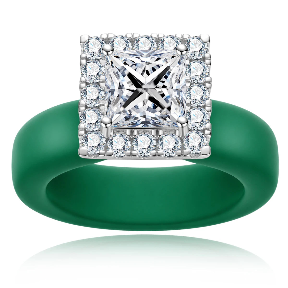 2 CT Princess Cut Moissanite Silicone Ring
