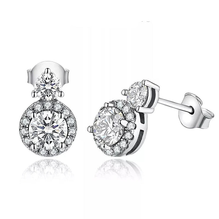 0.5CT VVS1 D Color Round Cut Moissanite Stud Earrings | S925.