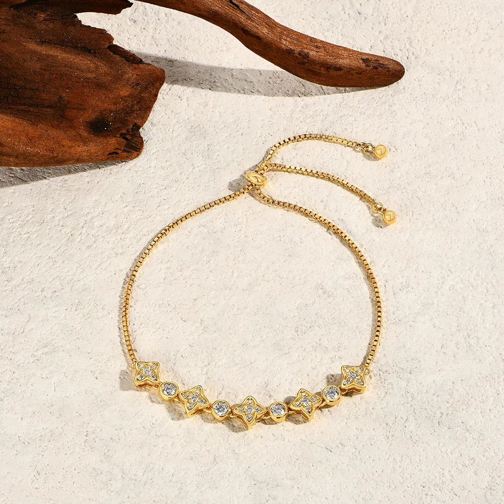 Four-Pointed Star Moissanite Bracelet