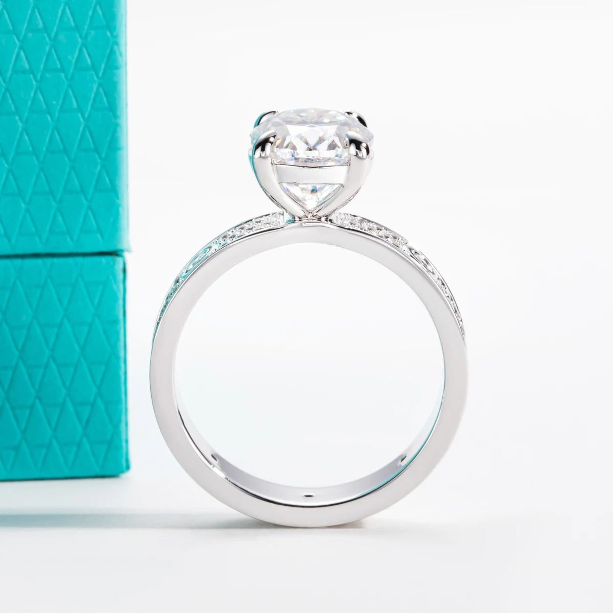 3 CT Moissanite Emerald Cut Engagement Ring