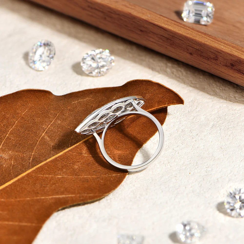 0.5CT Marquise Cut Moissanite Engagement Ring