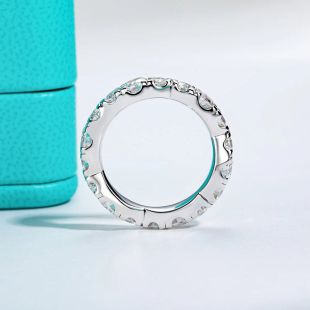 GK Moissanites 3mm/4mm D Color Moissanite Eternity Band Rings
