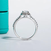 1 CT Oval Cut Moissanite Halo Engagement Wedding Ring.