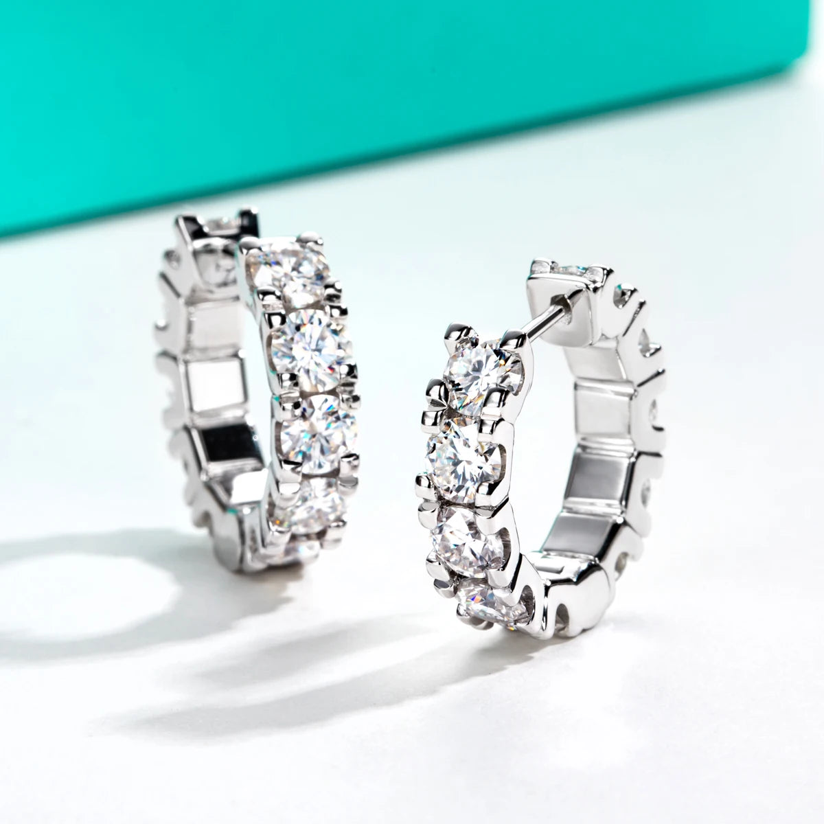 2.6 CTTW / 6 CTTW Moissanite Hoop Earrings