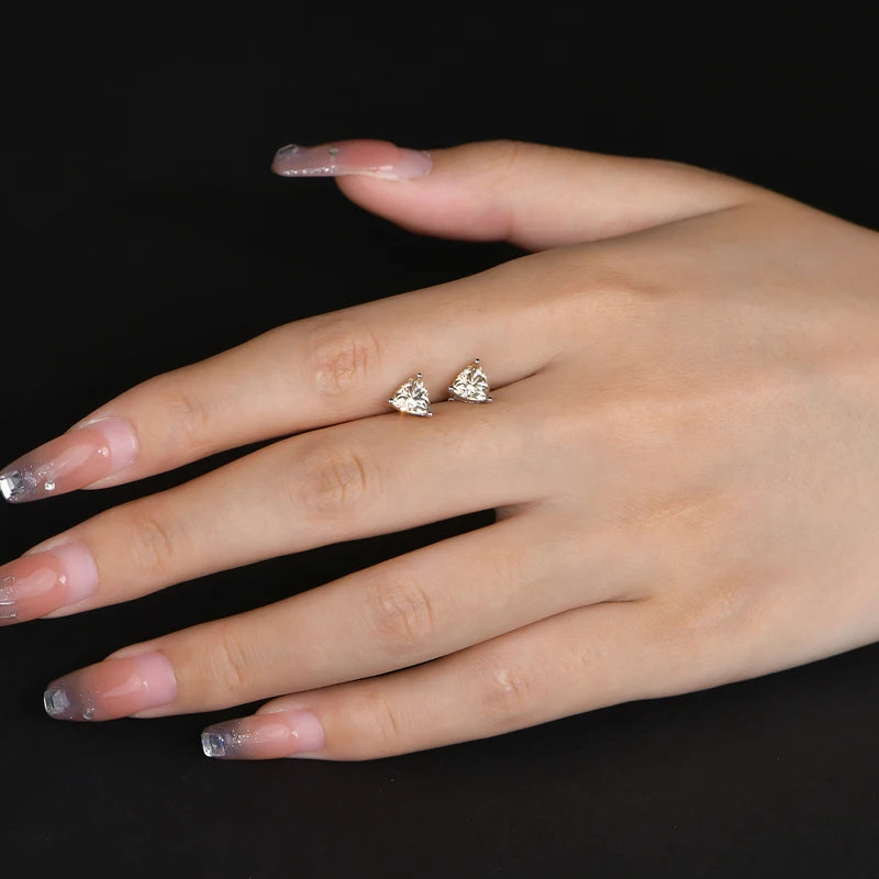 5-6mm VVS1 D Color Trillion Cut Screw Back Earrings | S925.