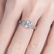 1.434 CTTW Cushion Cut Moissanite Engagement Ring