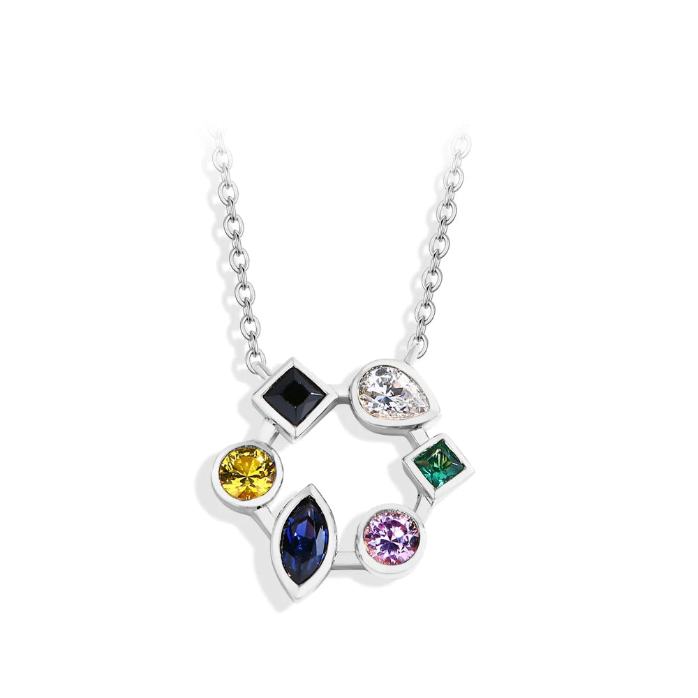 Pear Zircon & Marquise Sapphire O-Chain Necklace