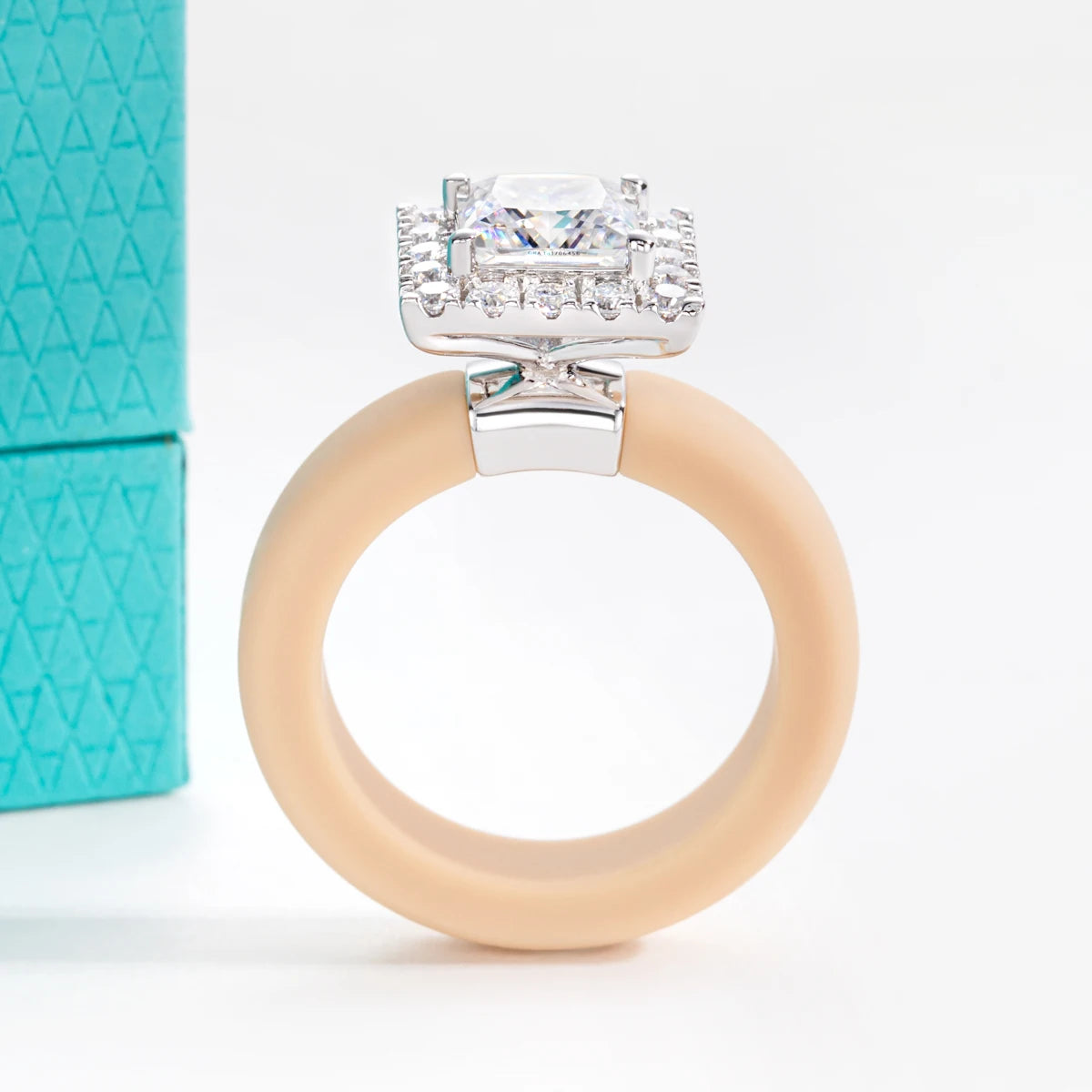 2 CT Princess Cut Moissanite Silicone Ring
