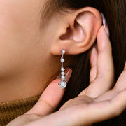 6.5 MM Brilliant Cut Moissanite Drop Earrings | S925.