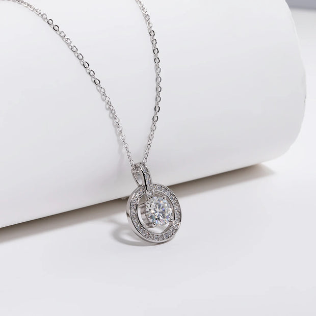 1 Carat D Color Moissanite Pendant Necklace | S925.