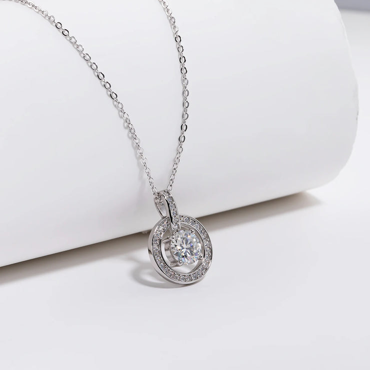 1 Carat D Color Moissanite Pendant Necklace | S925.