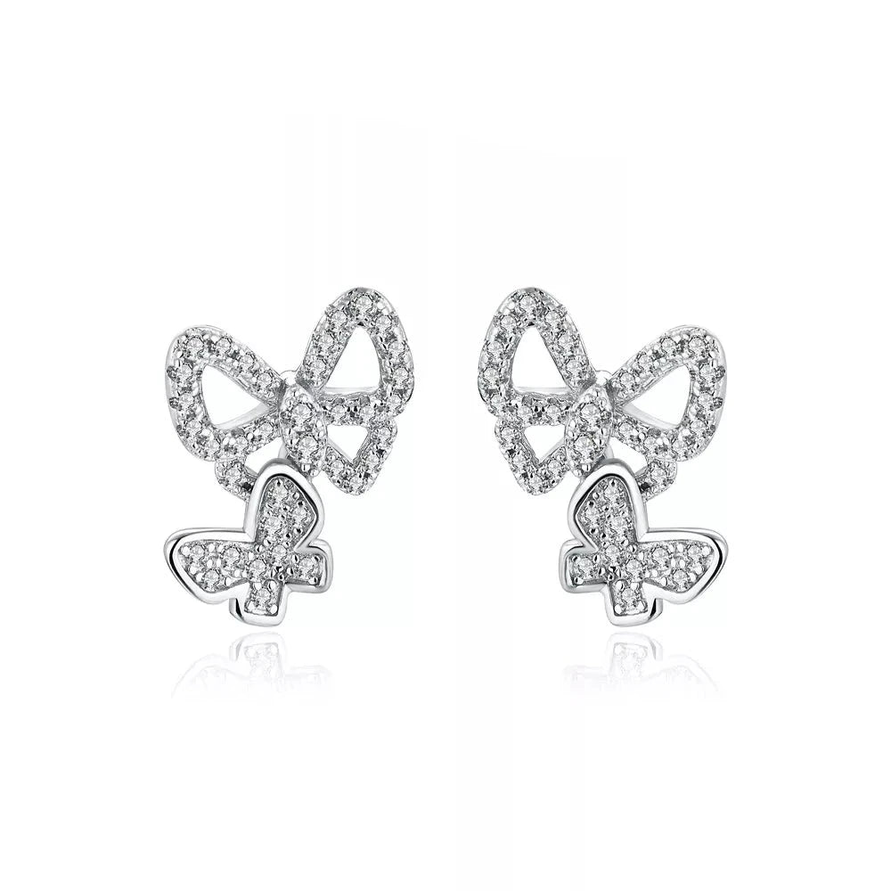 VVS1 D Color Butterfly Moissanite Stud Earrings | S925.