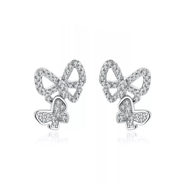 VVS1 D Color Butterfly Moissanite Stud Earrings | S925.