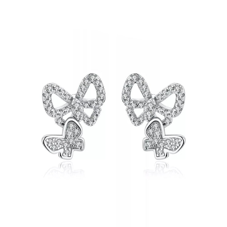 VVS1 D Color Butterfly Moissanite Stud Earrings | S925.