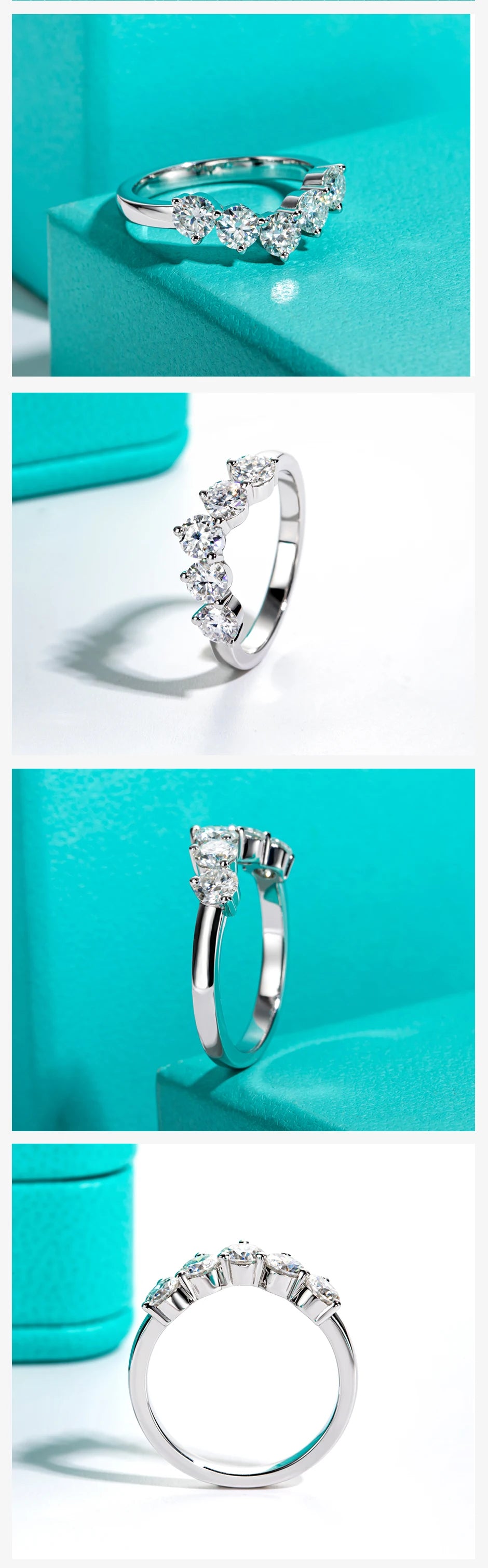 1.5 CTTW D Color Moissanite Wedding Band