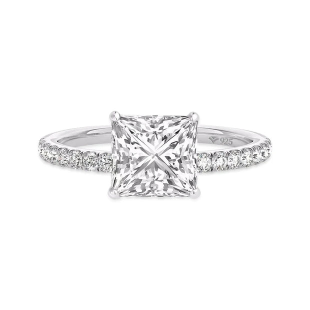 3CT VVS1 D Color Princess Cut Moissanite Engagement Ring | S925.