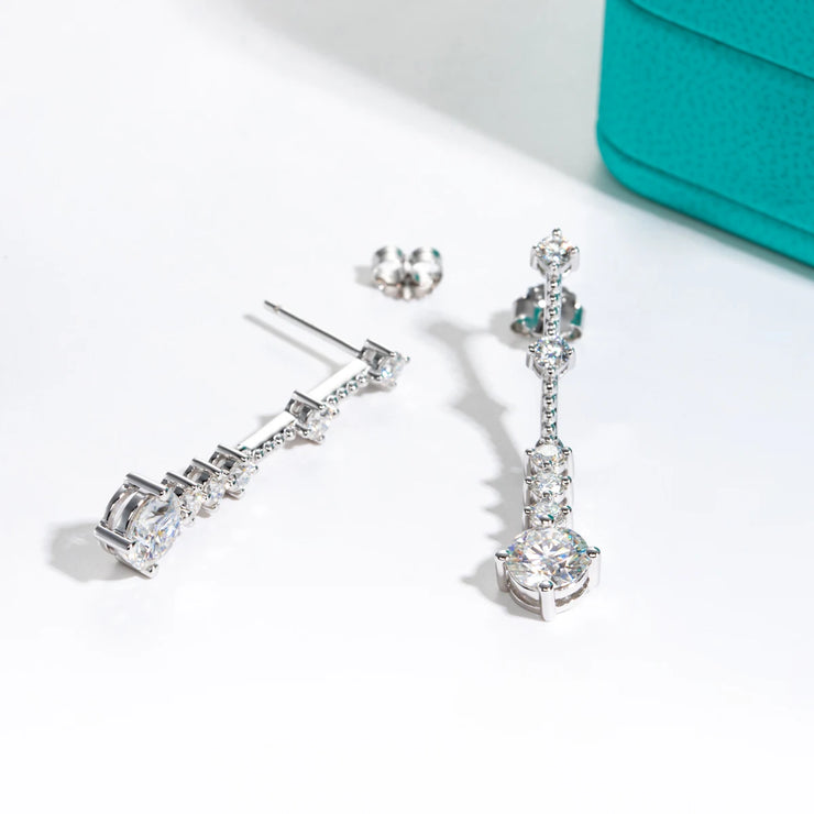 2.8cttw Moissanite Drop Earrings.