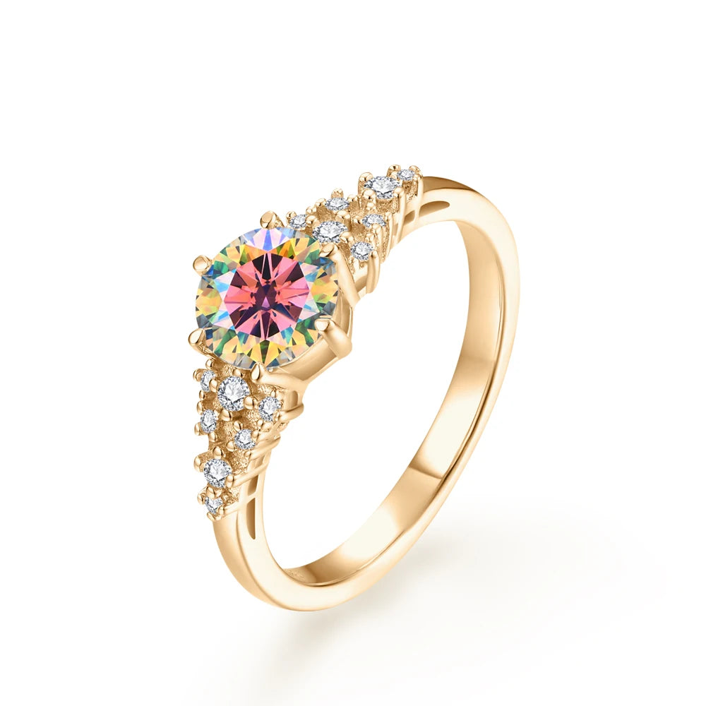 VVSQ D Color 1.0 CT Round Cut Moissanite Ring.