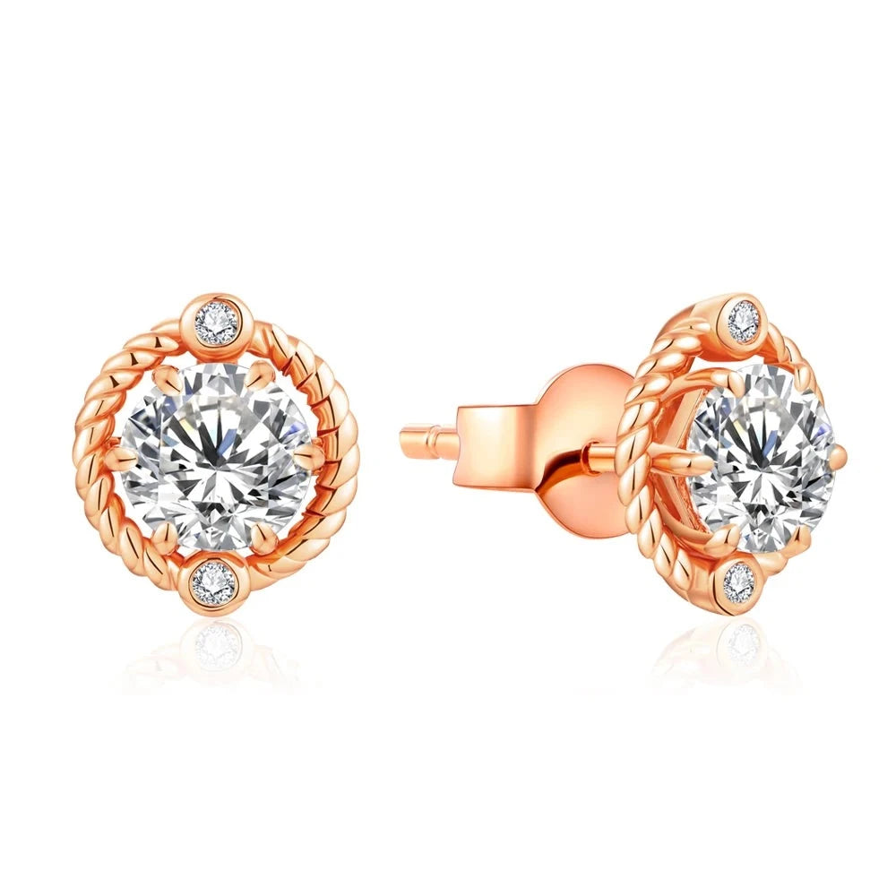 5mm VVS1 D Color Brilliant Cut Earrings | S925.