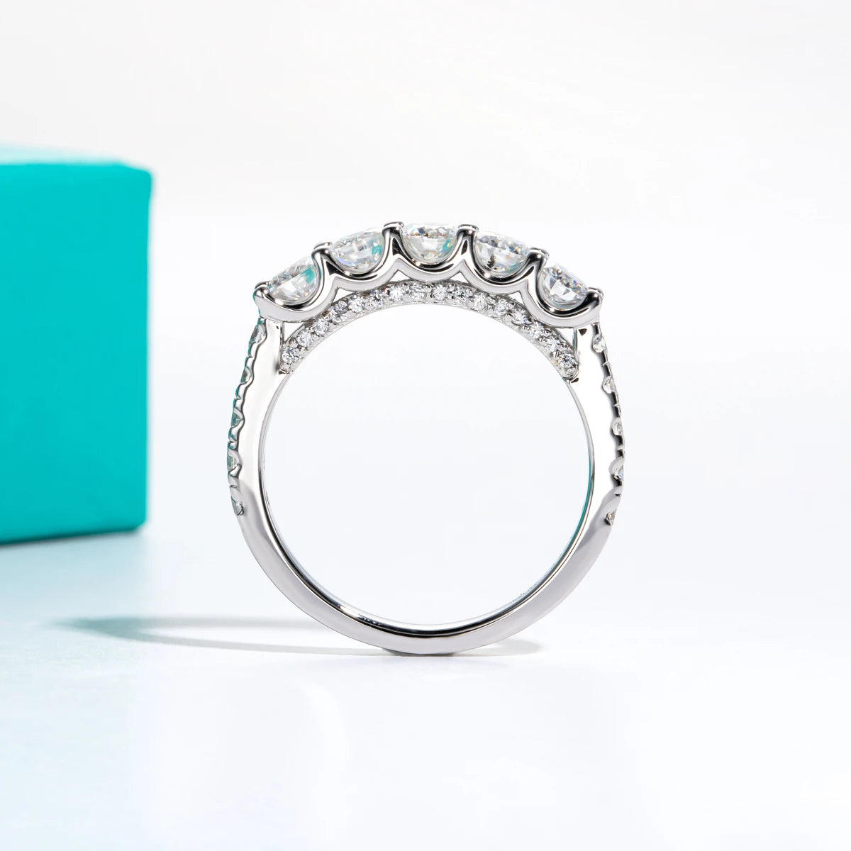 4 MM Round Cut Moissanite Wedding Band