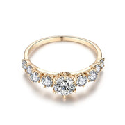 14K Yellow Gold Plated Brilliant Cut | 0.5 CT Moissanite Ring.