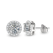 3.0CT VVS1 D Color Round Cut Moissanite Stud Earrings.