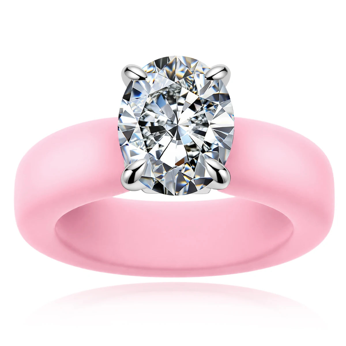 3 CT Oval Cut Moissanite Silicone Ring