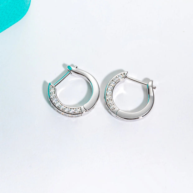 0.56cttw Luxury Moissanite Ear Hoop Earrings.