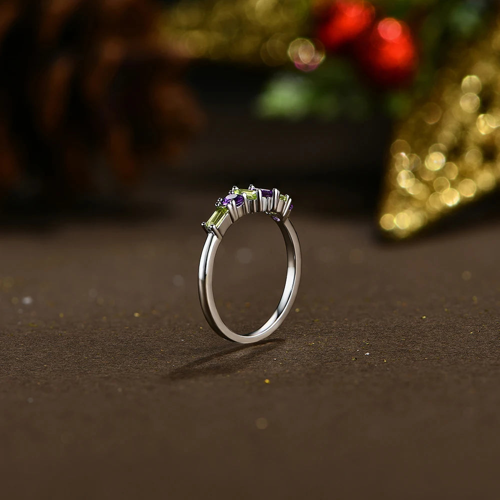 VVS 1 Natural Amethyst Peridot Ring | S925.