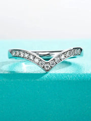 1 CT Round Cut Moissanite Engagement Ring Set