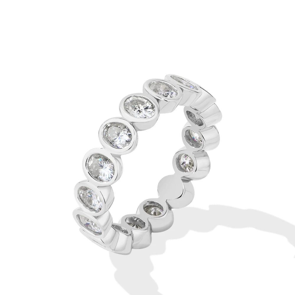 Oval Cut Moissanite Eternity Wedding Band