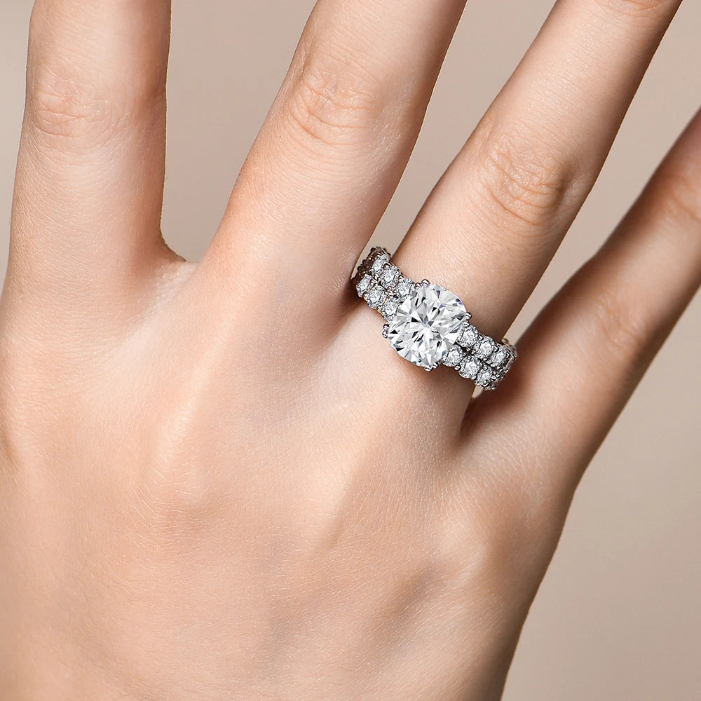 10*8mm Cushion Cut Moissanite Engagement Ring