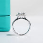 2CT VVS 1 D Color Moissanite Halo Engagement | 18K White Gold Plated.