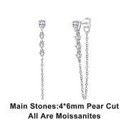 10K Gold Post Princess Moissanite Stud Earrings.