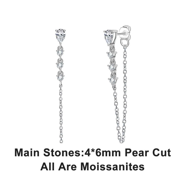 10K Gold Post Princess Moissanite Stud Earrings.