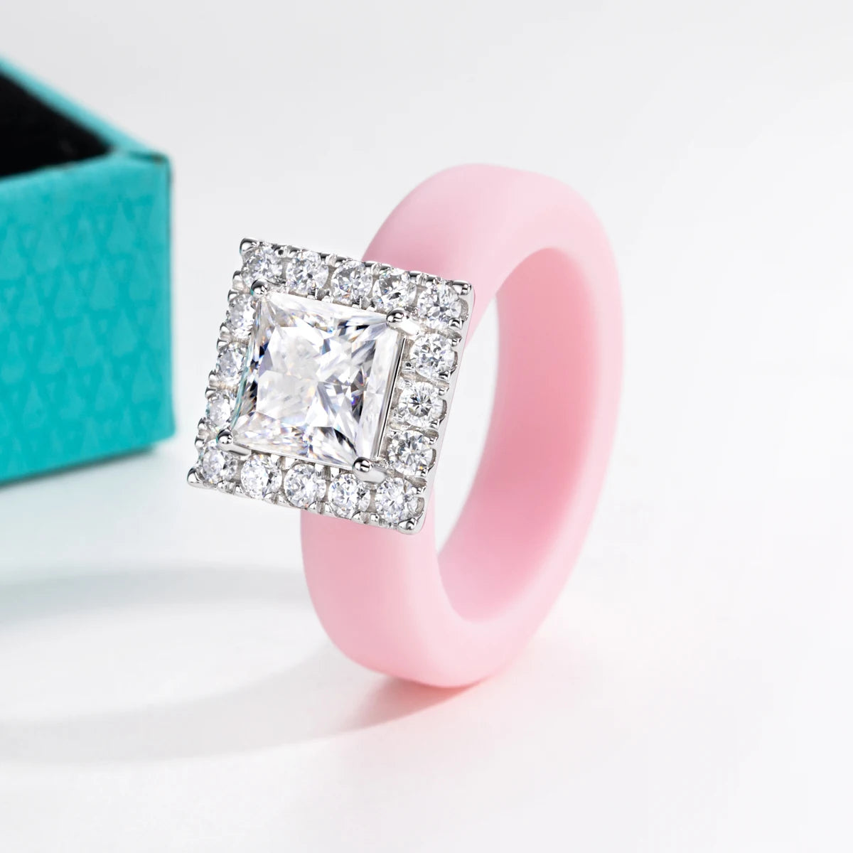 2 CT Princess Cut Moissanite Silicone Ring