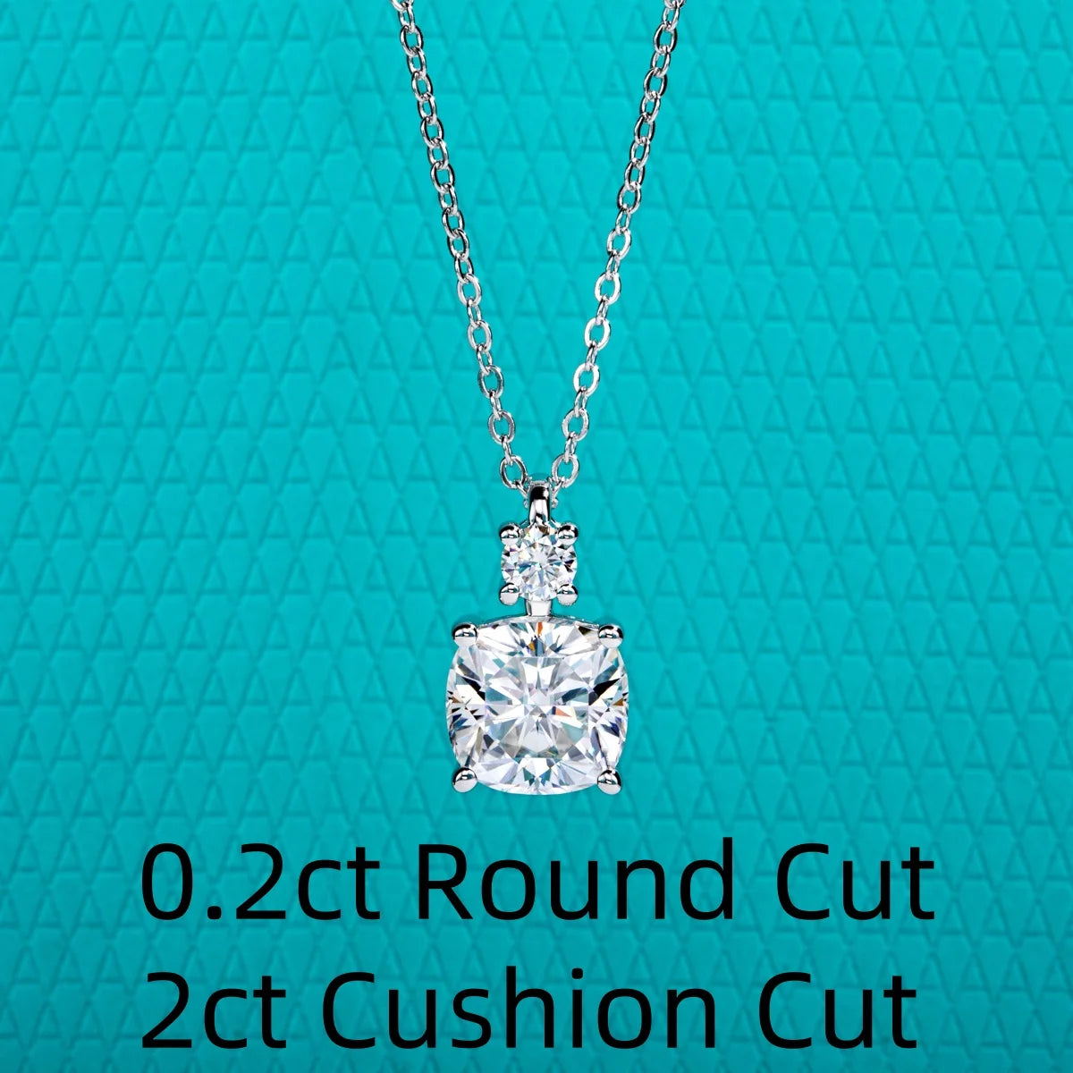 2CT/2.5CT Cushion Cut Moissanite Pendant Necklace