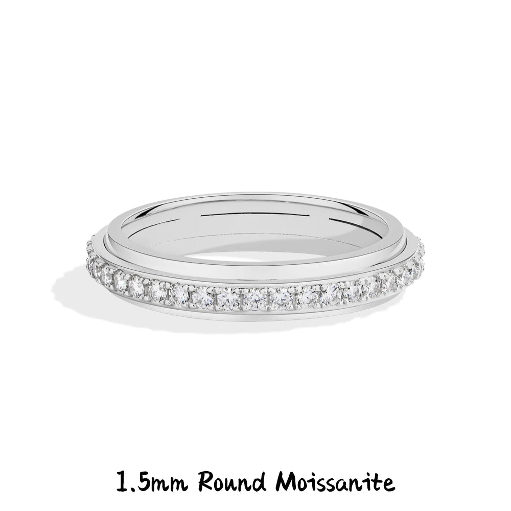 VVS1 Rotating Fidget Moissanite Ring