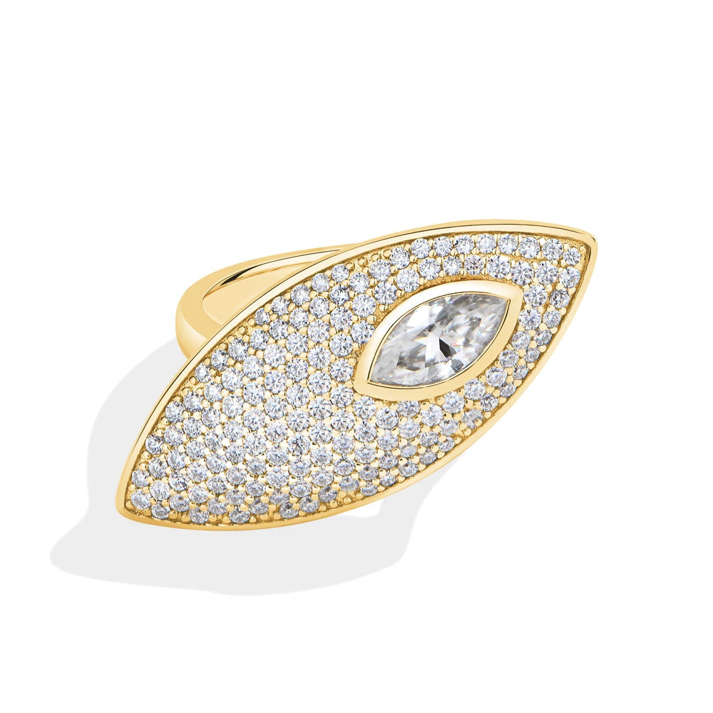 0.5CT Marquise Cut Moissanite Engagement Ring