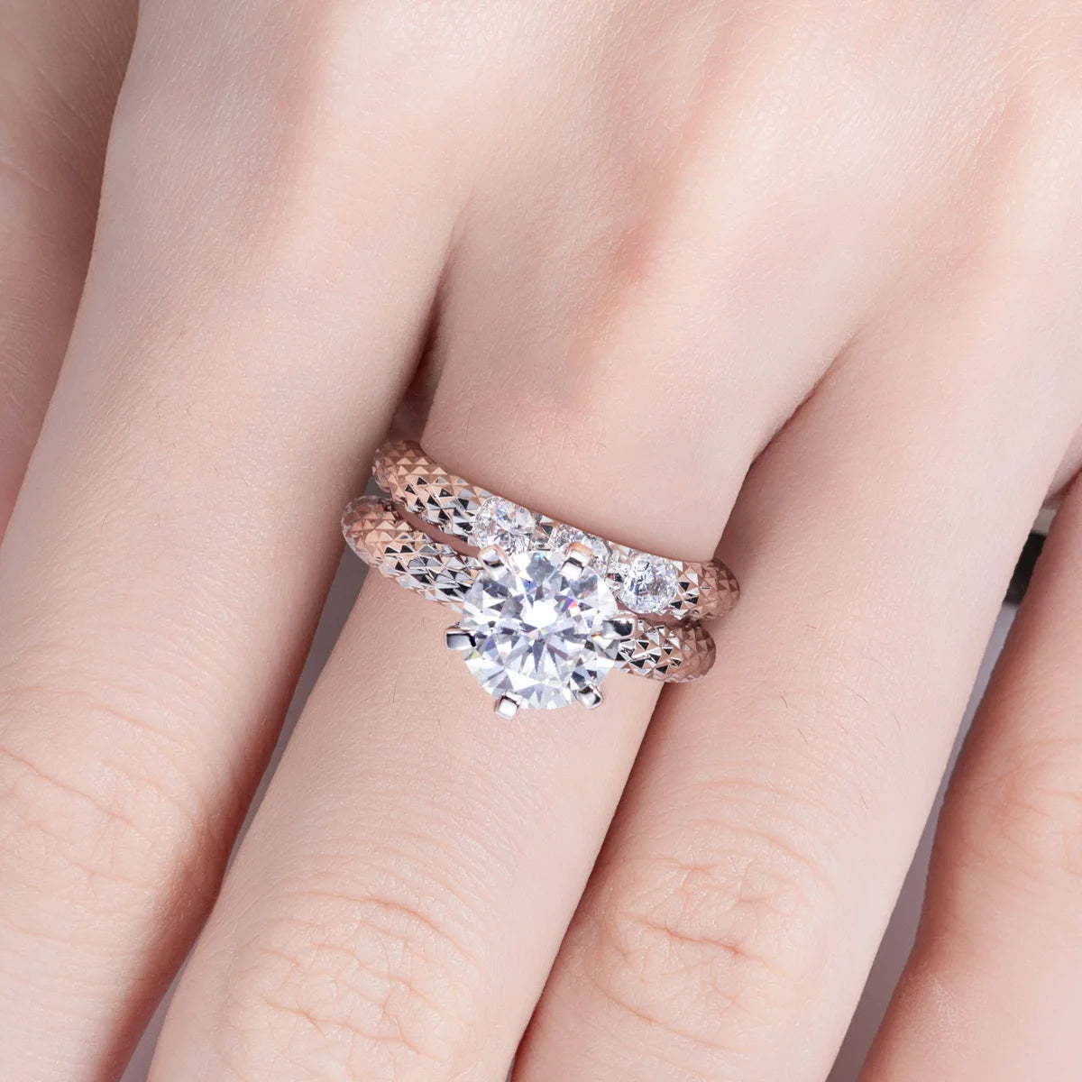 VVS1 Moissanite Engagement Bridal Set