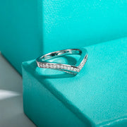 GK Moissanites 2mm D Color Moissanite V Shape Wedding Bands